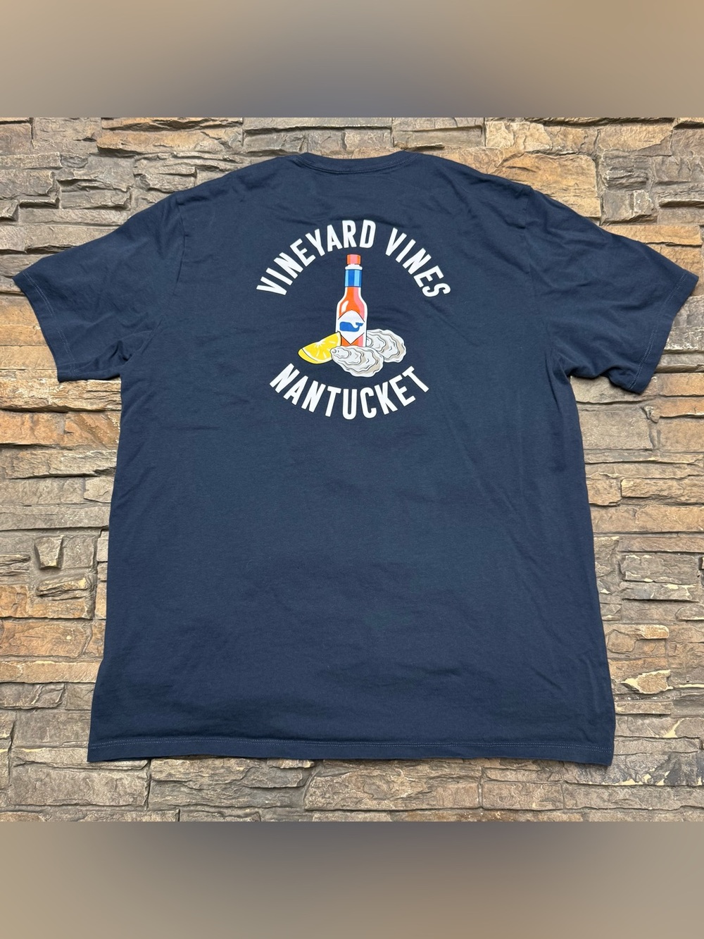 Vineyard Vines Nantucket Beach Shirt Men’s Large Navy Blue Summer Whale Cape Cod